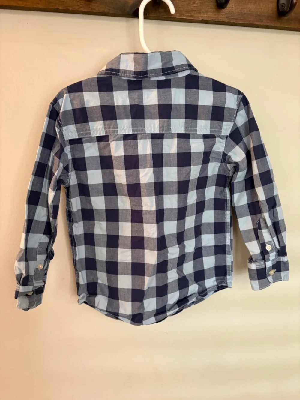 Carter's Toddler Plaid Shirt 3T Blue Buffalo Check Cotton Button Down